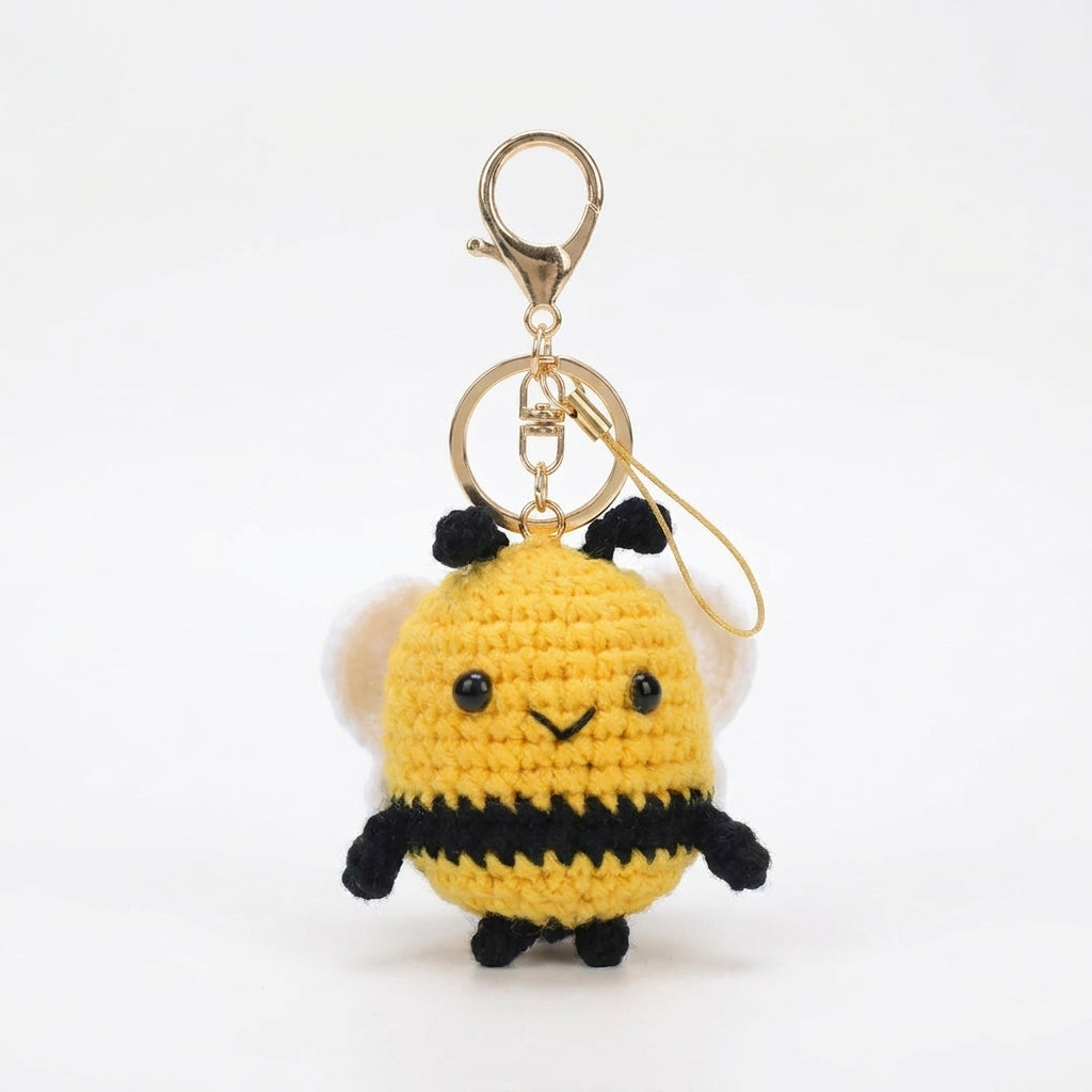 Maya Bee Keychain — crochet bee keychain